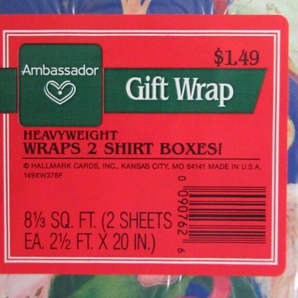 Ambassador Hallmark Christmas Holiday Gift Wrap Vintage Musical Angels NEW - Picture 5 of 6